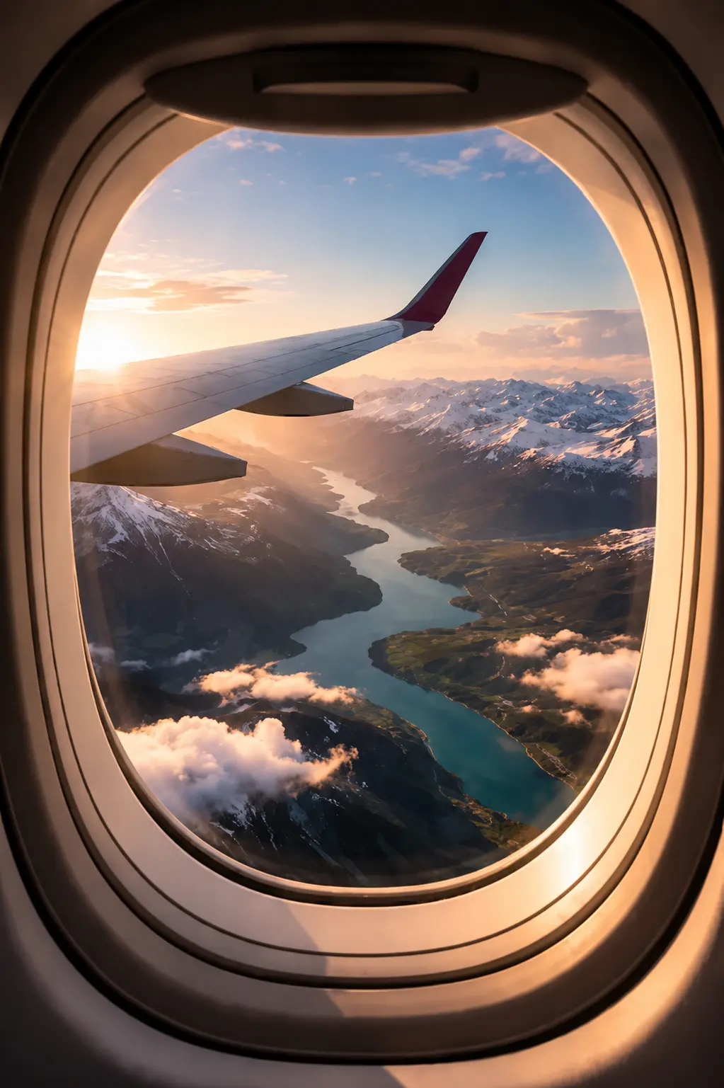 Airplane window view