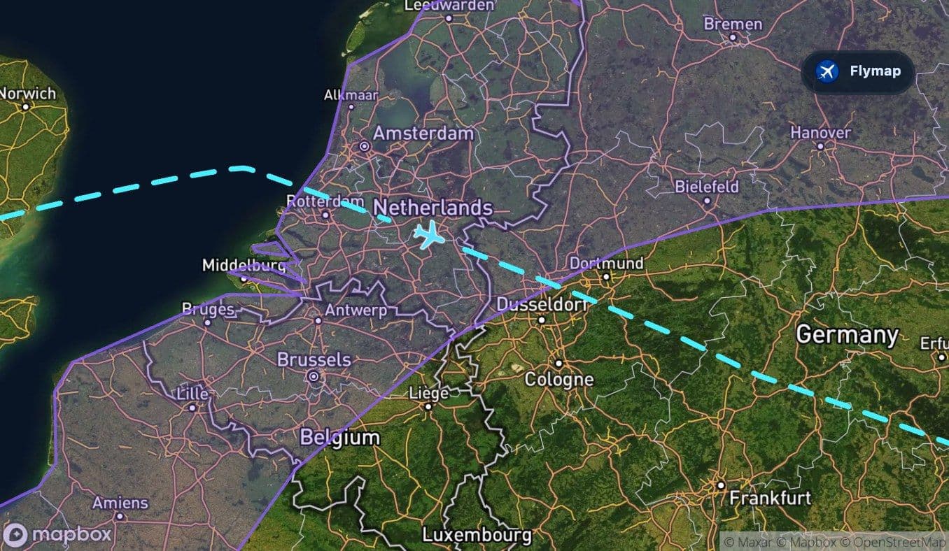 Map highlighting the North European Plain beneath the middle of the route